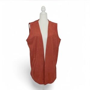 💜 SOFT SURROUNDINGS Coral Faux Suede Long Vest (PL)